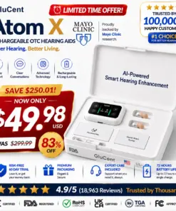 GluCent® Atom X Smart Hearing Aids — Hear Clearly, Feel Confident Again