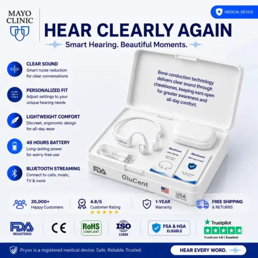 GluCent® Bone Conduction Smart Hearing Headphones
